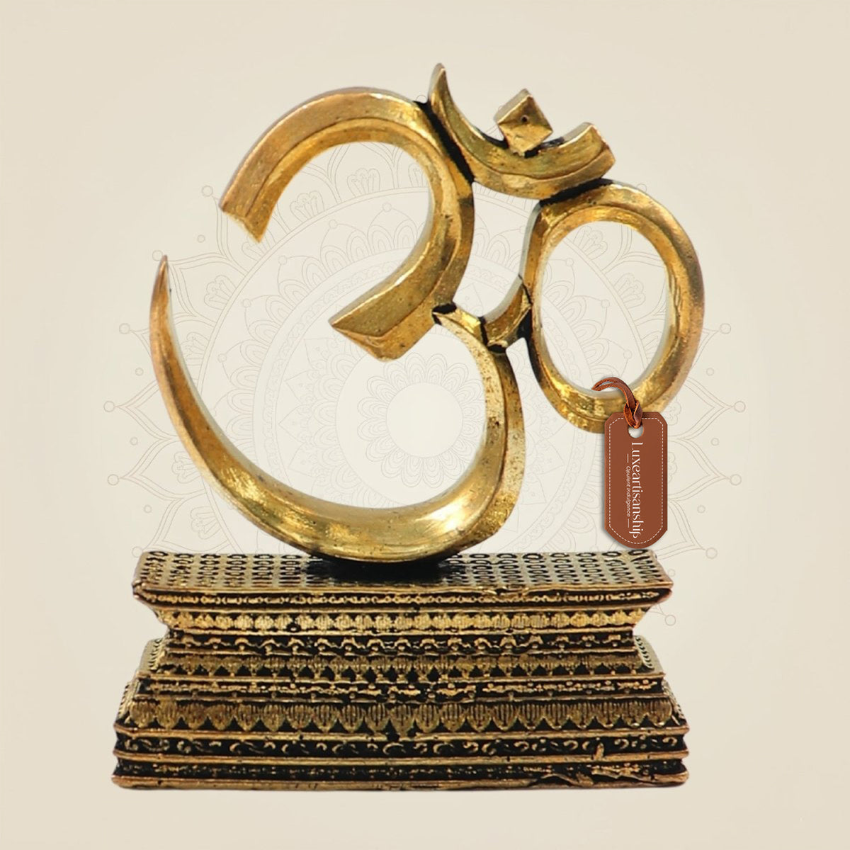 Brass Om ॐ on Stand 2.5" - for Meditation & Gift Purpose