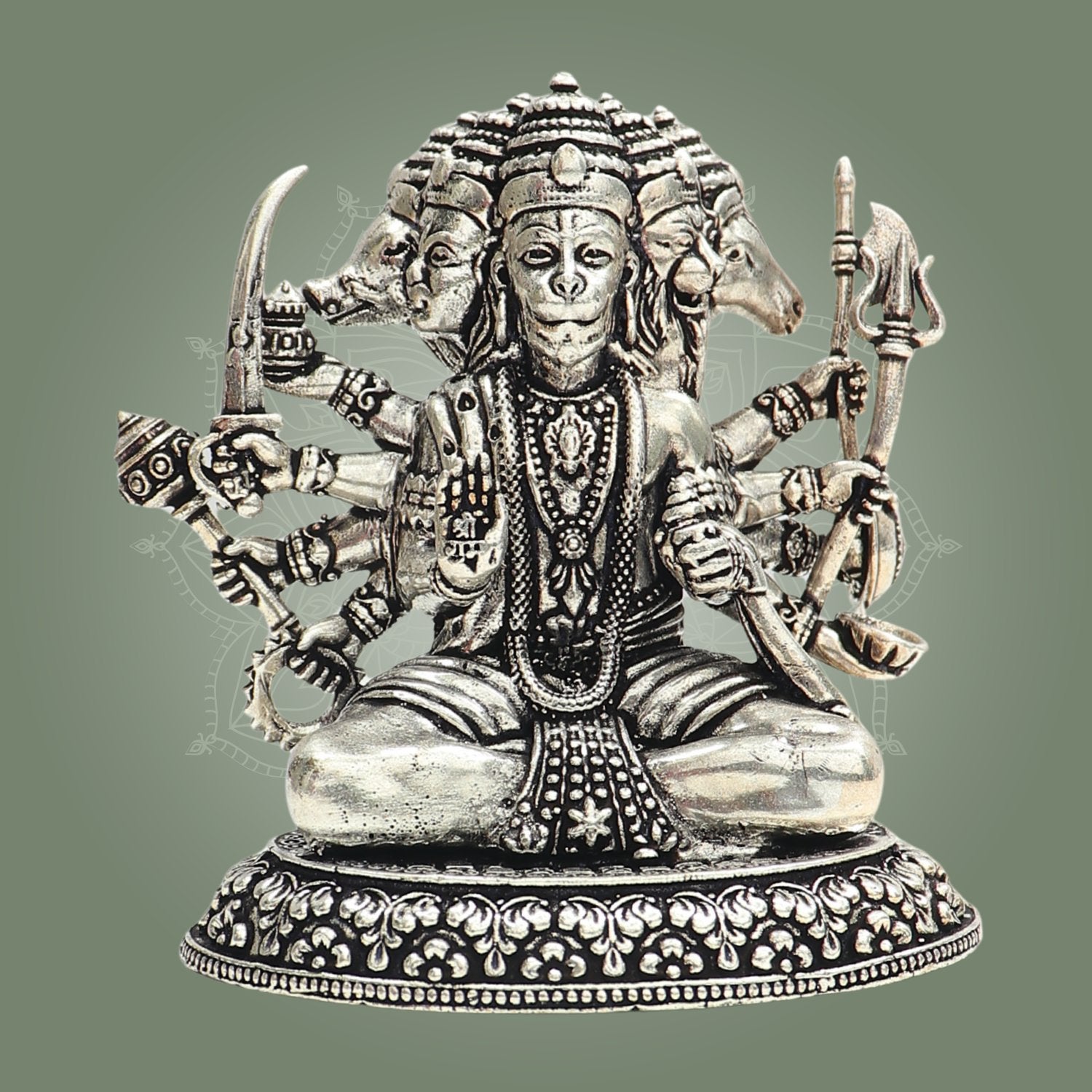 Divine Panchmukhi Hanuman Silver Idol