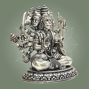 Panchmukhi Hanuman Silver Idol