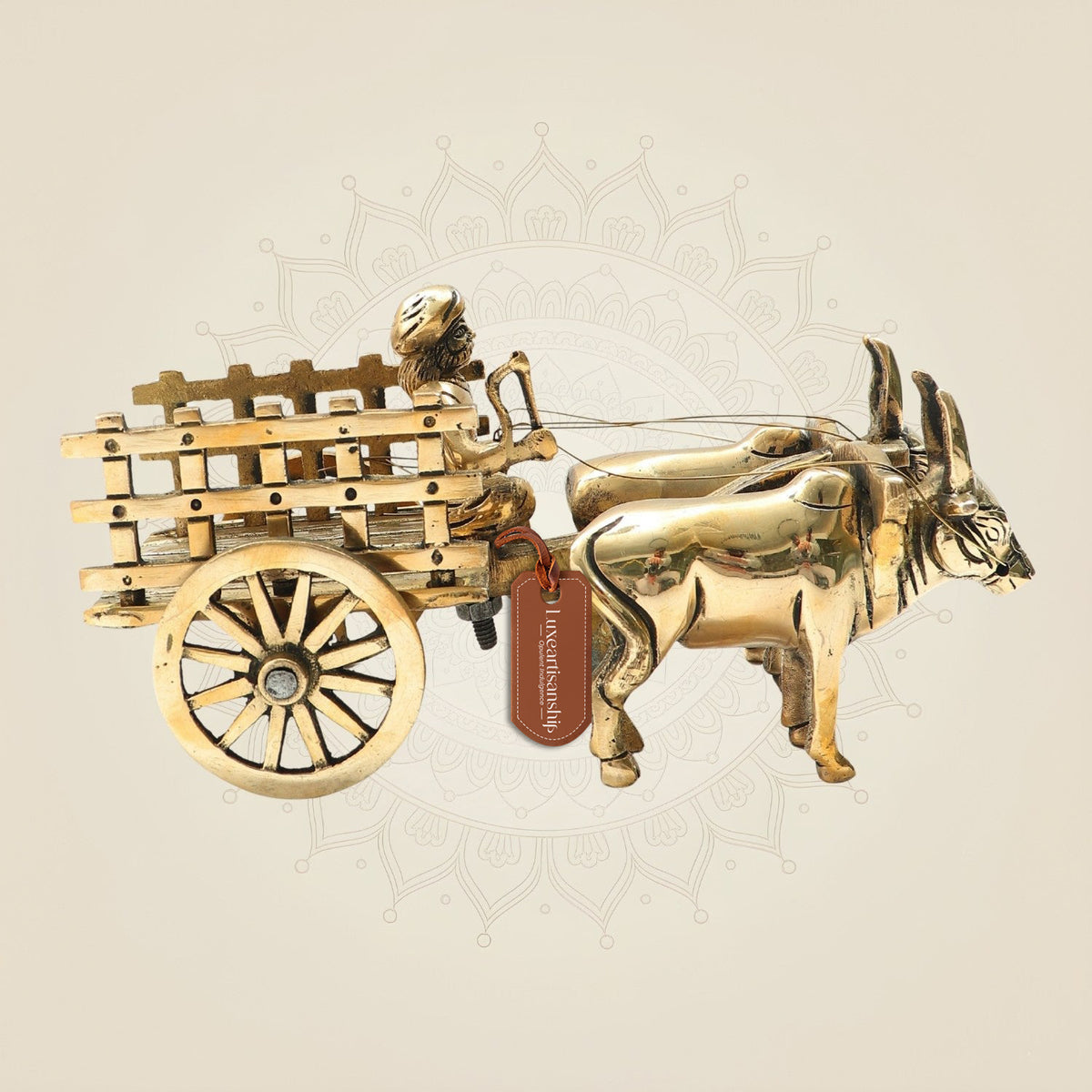 Brass Bullock Cart Figurine – A Timeless Tribute to Rural India