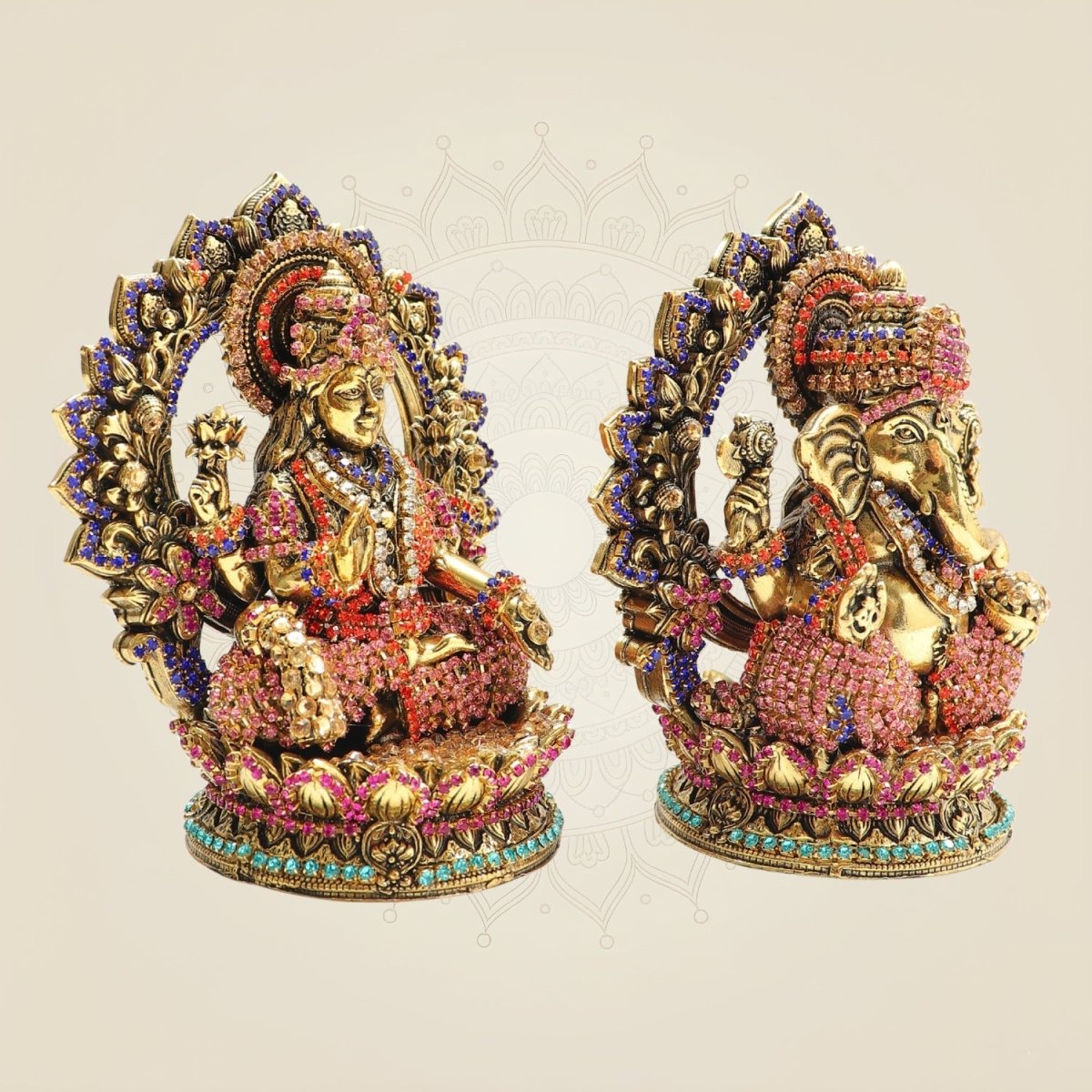 Brass Ganesh Lakshmi Idol