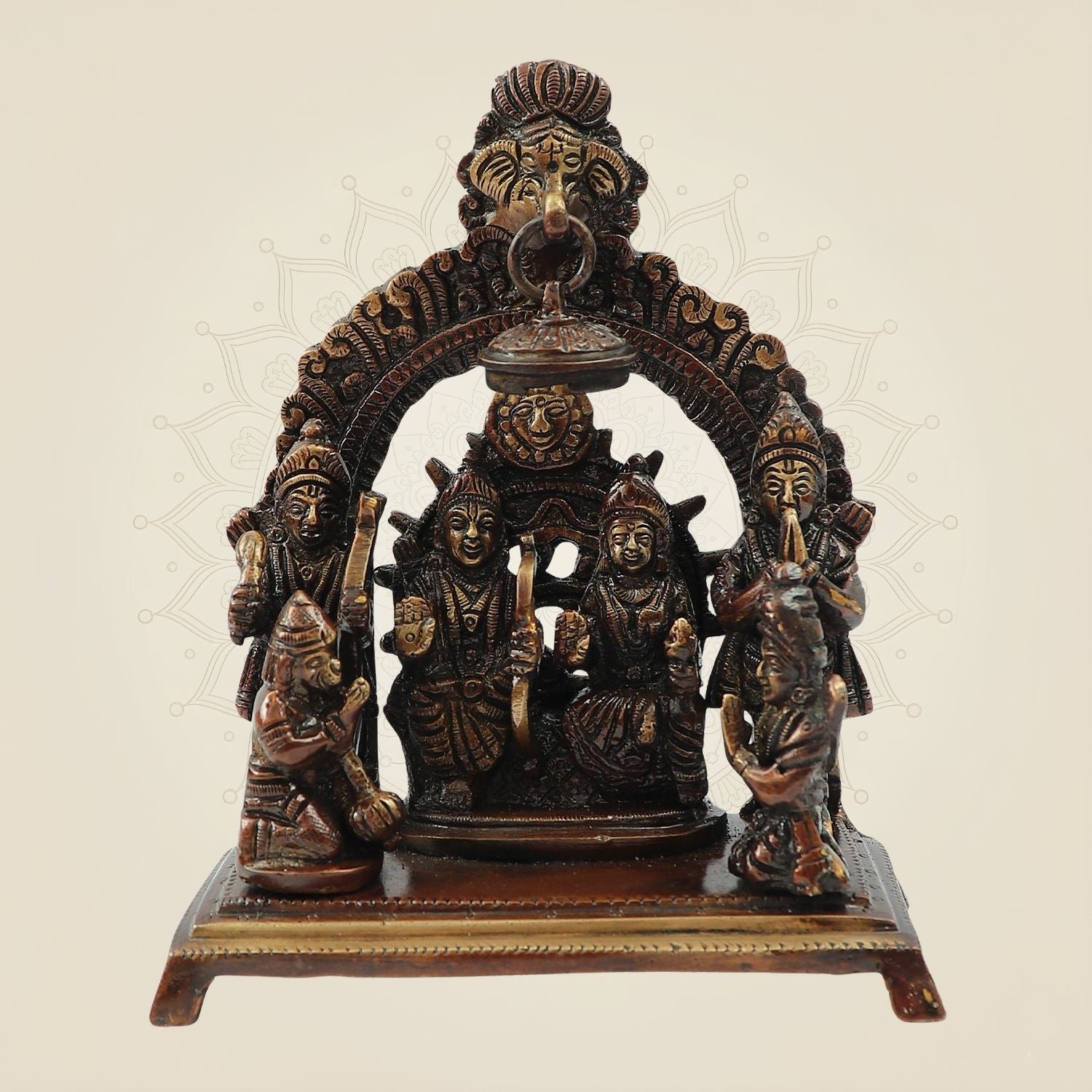 Handcrafted Ram Darbar Brass Statue 6.5" – Elegant Temple & Living Room Décor