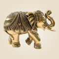 Brass Elephant Statue 8"- Big Size Handcrafted Showpiece in Superfine Finish