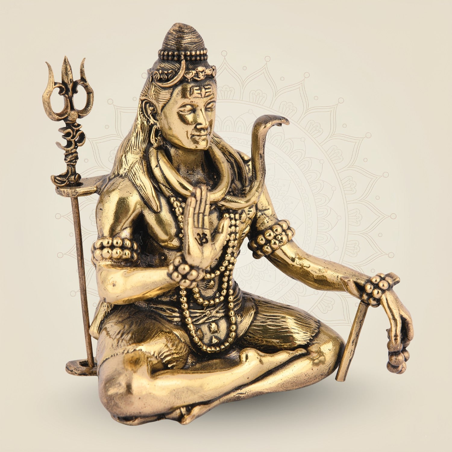 Brass Shiva in Dhyan Pose Idol 4.25" – Serene Mahadeva Statue