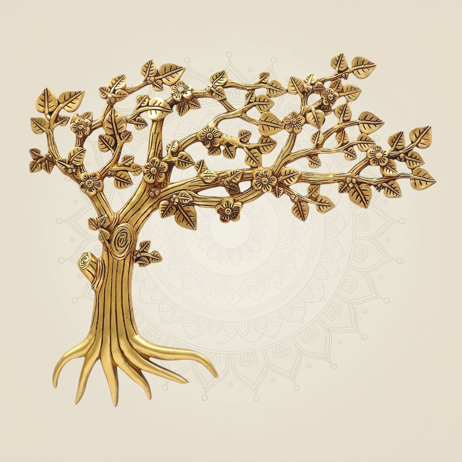 Handcrafted Brass Wall Tree Art 18" – Stylish Living Room Accent