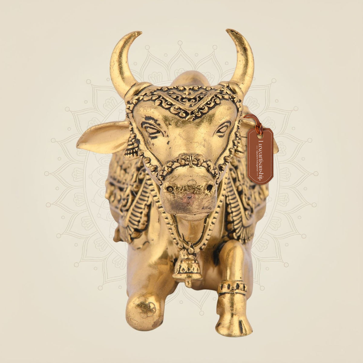Nandi Ji Idol – 3.25" Pure Brass Statue, Handcrafted, Lightweight & Majestic Bull Figurine