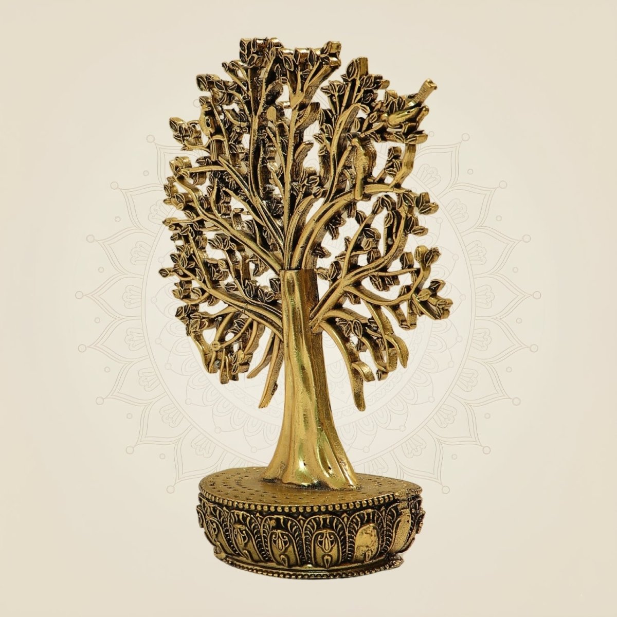 6" Brass Kalpavriksha Tree of Life Decor – Prosperity & Positive Energy Showpiece - Luxeartisanship