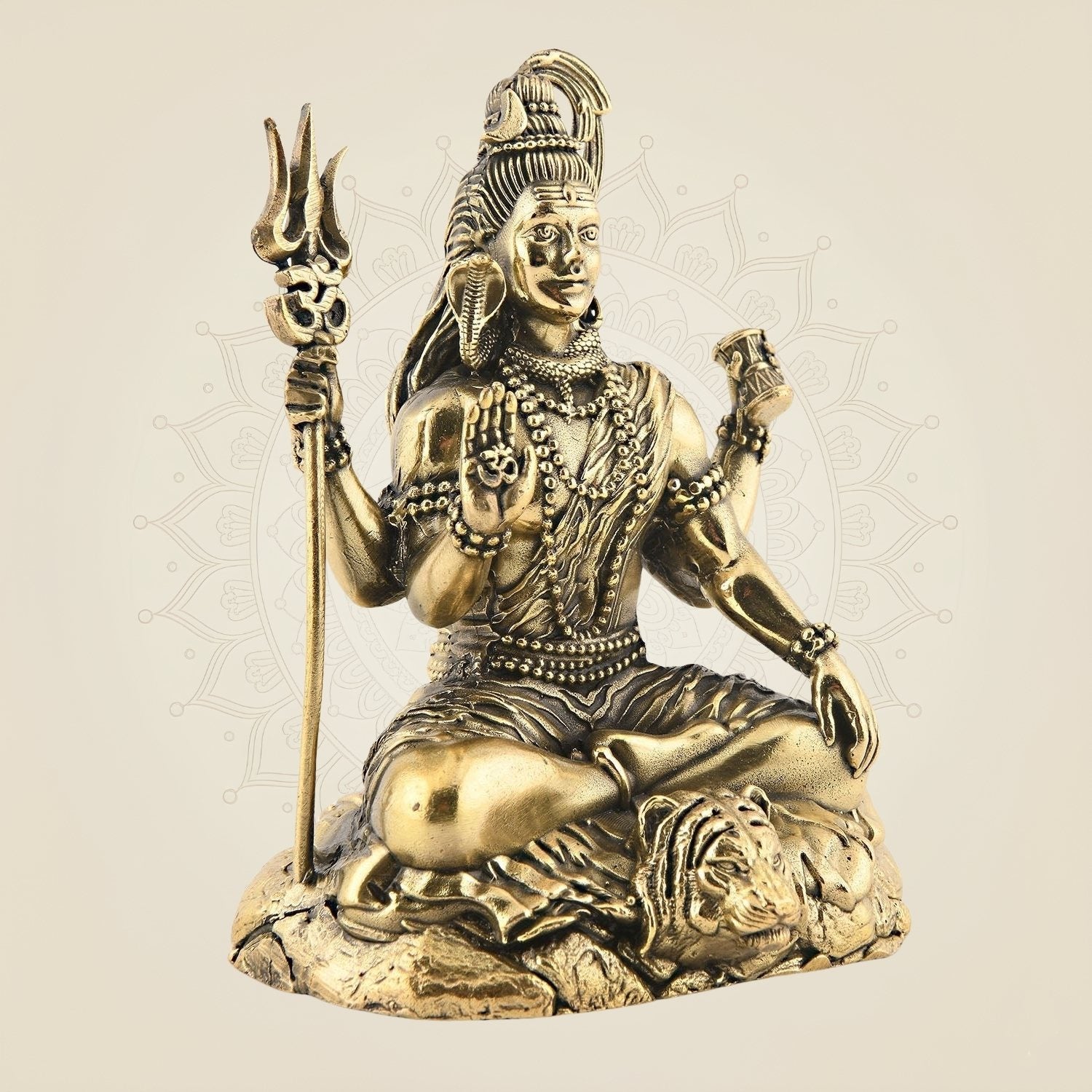 3.75″ Lord Shiva Sitting Idol in Superfine Brass – Compact & Handcrafted