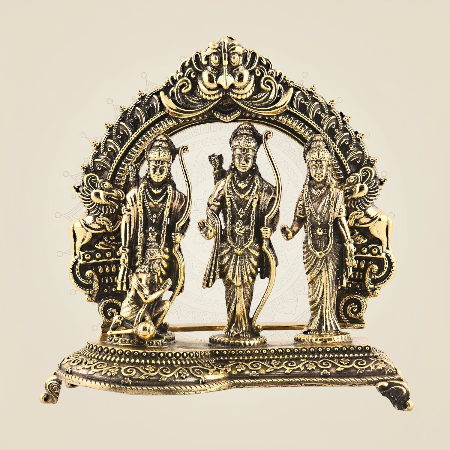 Lightweight 5" Brass Ram Darbar – Miniature Idol Set for Pooja & Décor