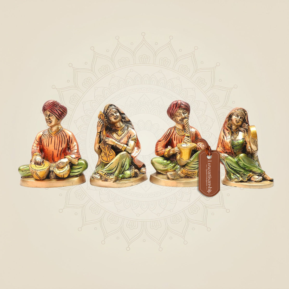 Brass Farmer Musical Set 6.75" – Handcrafted Folk Art for Creative Home Display