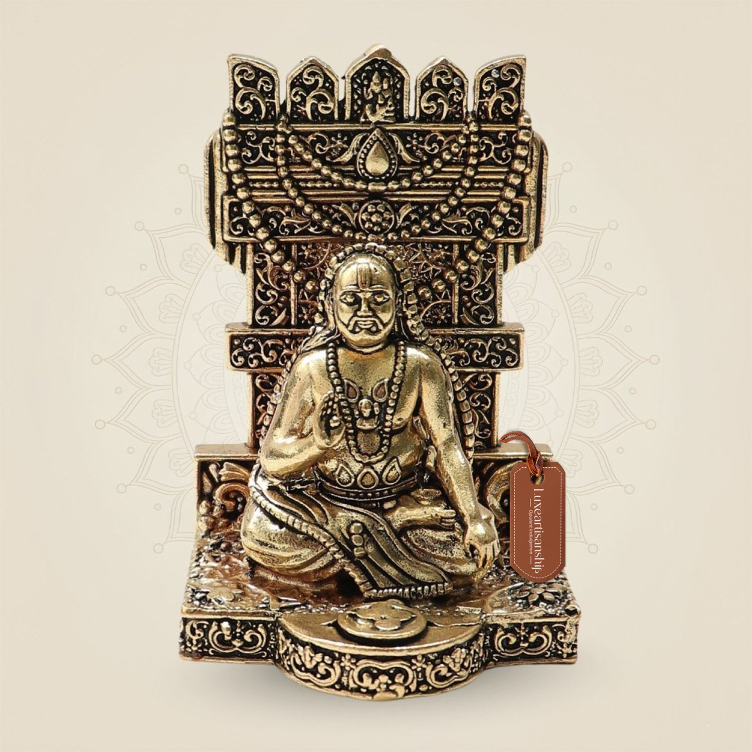 Brass Raghavendra Swamy Idol 4" - Handmade for Devotion