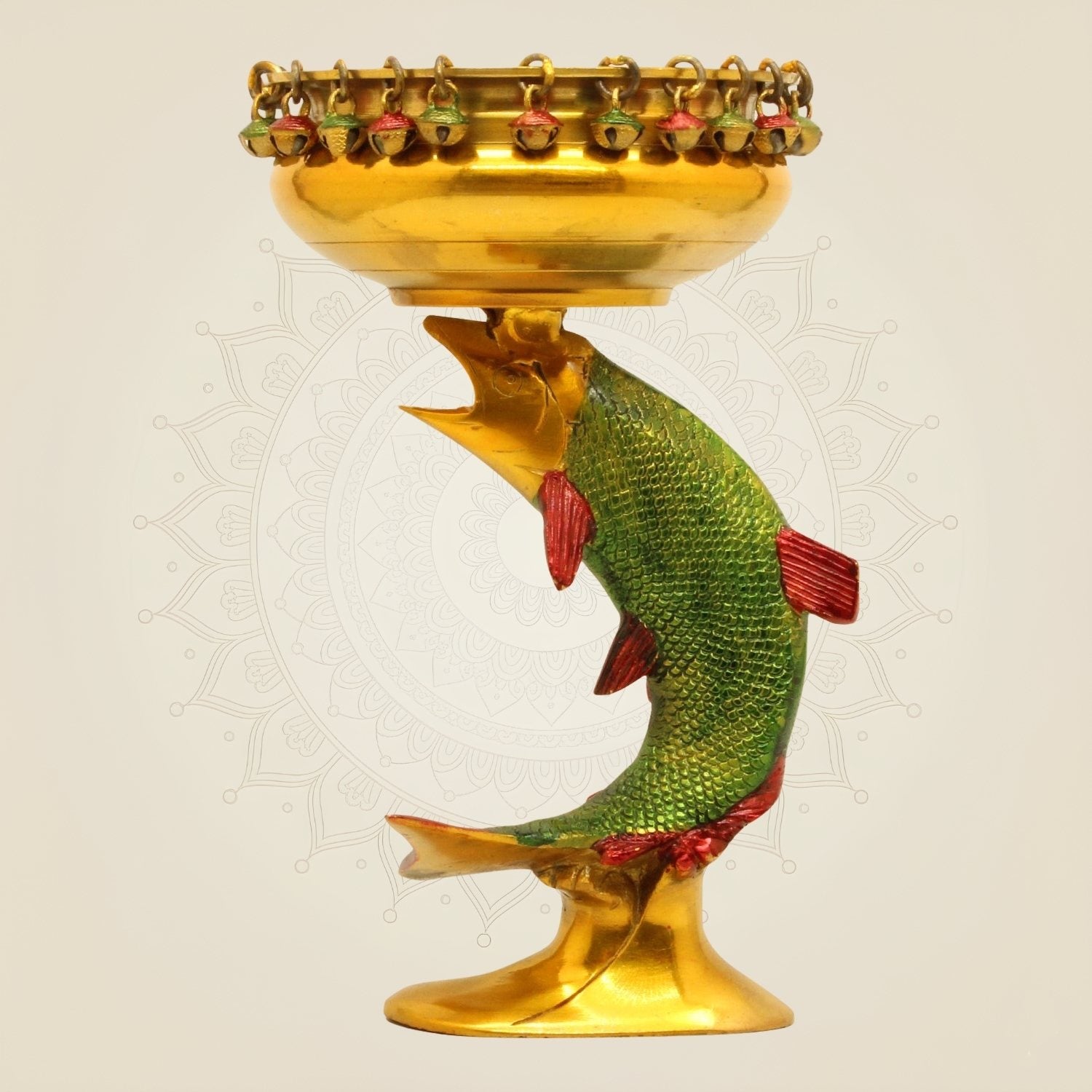 Handcrafted Multicolor Brass Fish Urli Bowl – Designer Decorative 10.75