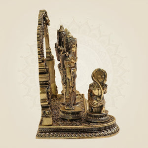 7" Superfine Ram Darbar Brass Idol for Home Temple & Spiritual Decor - Luxeartisanship