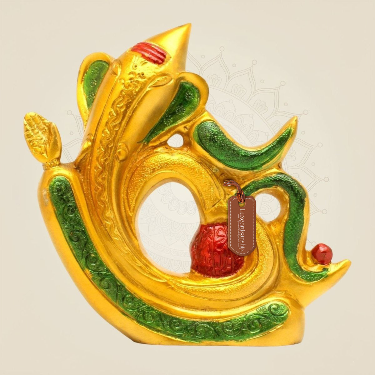 7" Hand-Painted Brass Ganesh Idol – Modern Blessing Statue