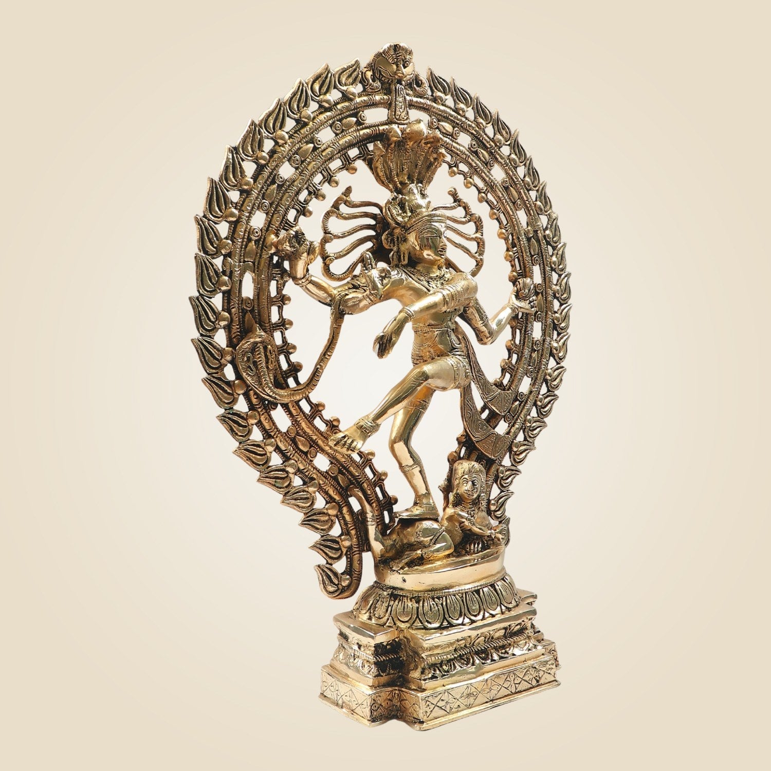 Brass Nataraja Murti 21.5" - Big Size Lord Shiva in Cosmic Dance Form Idol