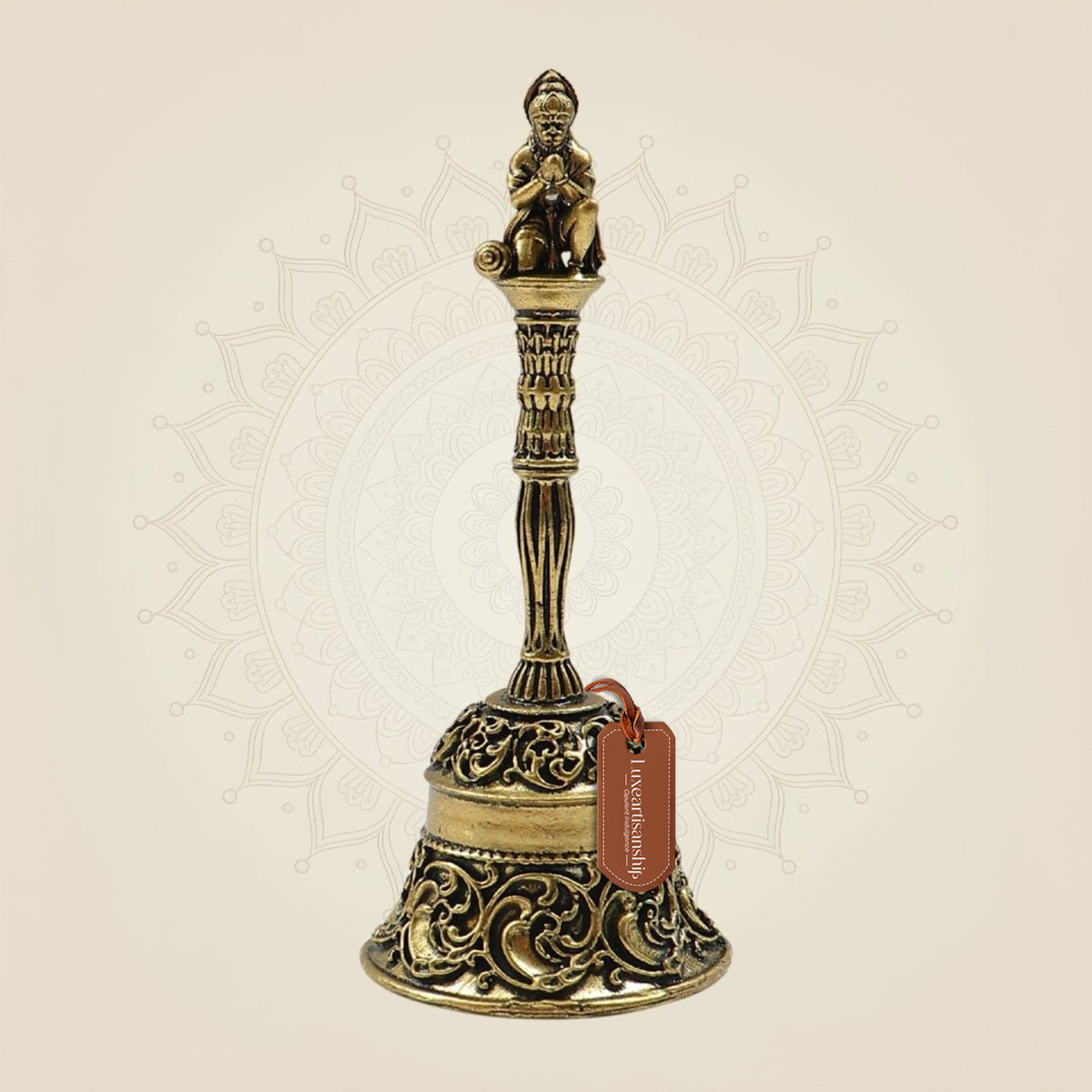 Handcrafted Pure Brass Pooja Bell 4.5" for Temple & Daily Ritual Use