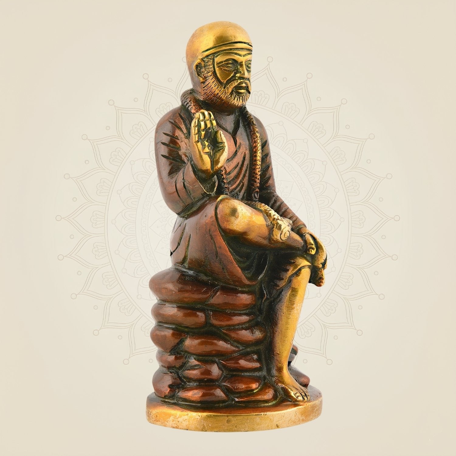 Shirdi Sai Baba Idol – 6" Handcrafted Brass Statue for Home & Gift Use