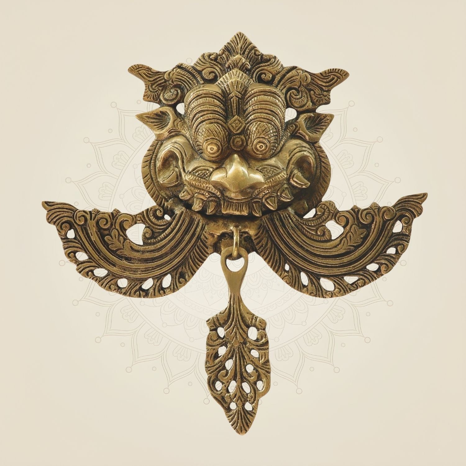 Handcrafted Brass Nazar Raksha Kawach - Traditional Evil Eye Protector 10.25"