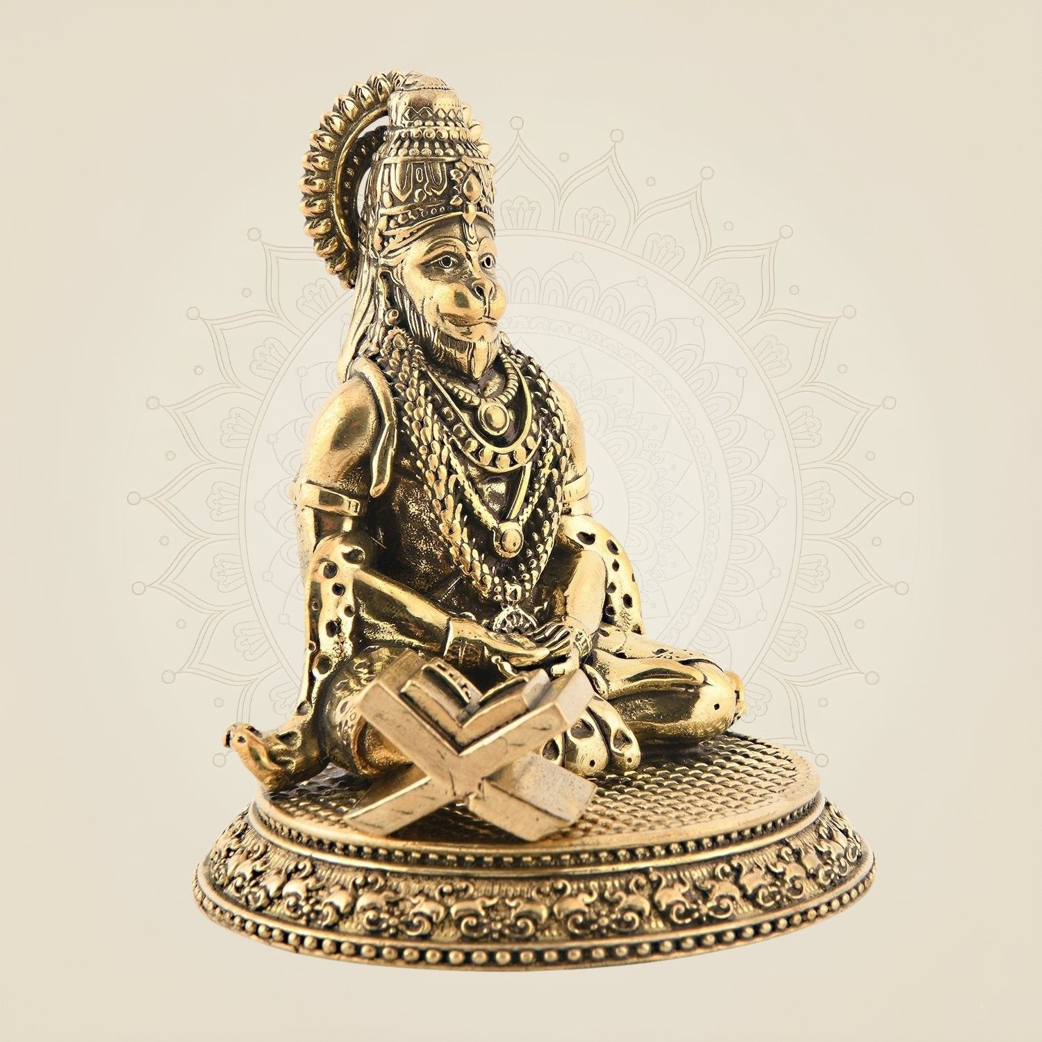 Meditating Hanuman Ji Brass Idol 3.25″ – Divine Bajrangbali Statue for Home & Office
