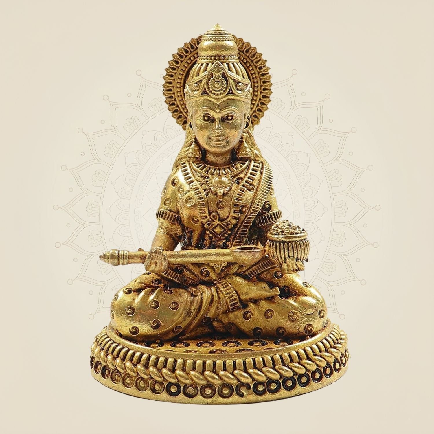 Lightweight Brass Annapurna Devi Idol – Superfine Handcrafted Statue for Puja & Décor 3.25"