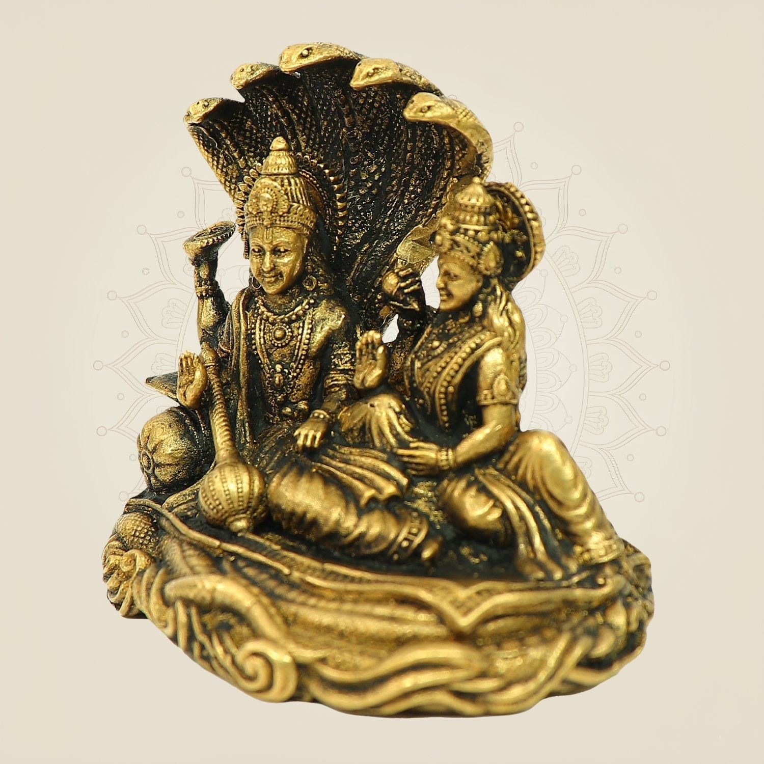 2.25" Bronze Lakshmi Narayana Idol – Divine Laxmi Vishnu Murti Set