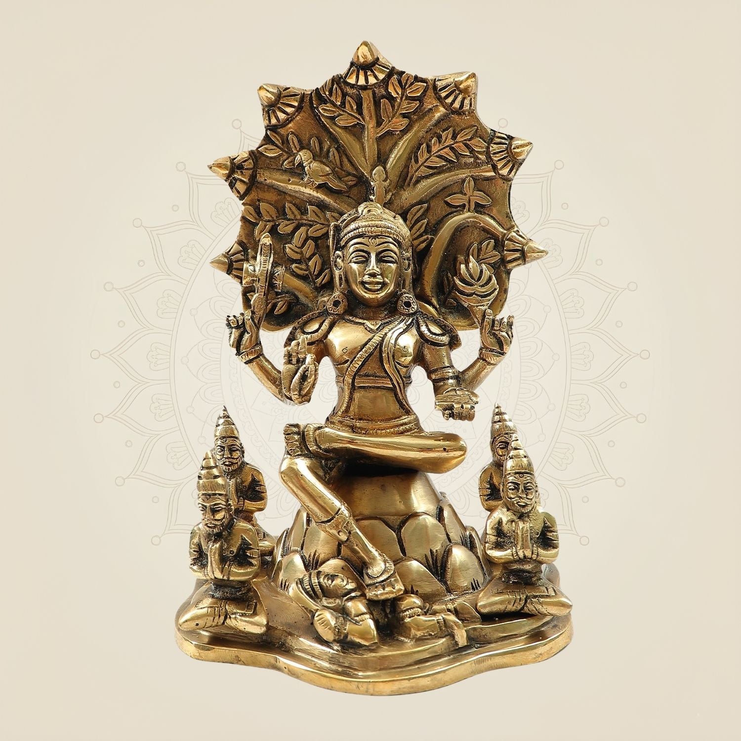 Handcrafted Brass Dakshinamurthy Idol 8.5" – Shiva as Supreme Teacher Statue