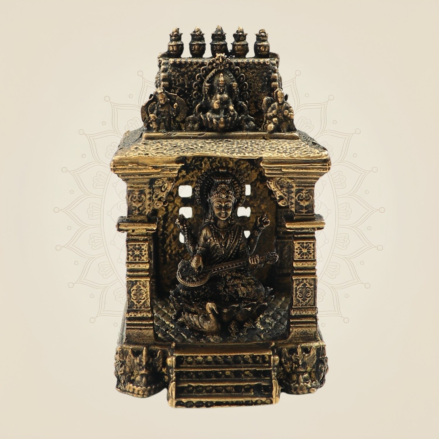 Bronze Saraswati Temple Idol