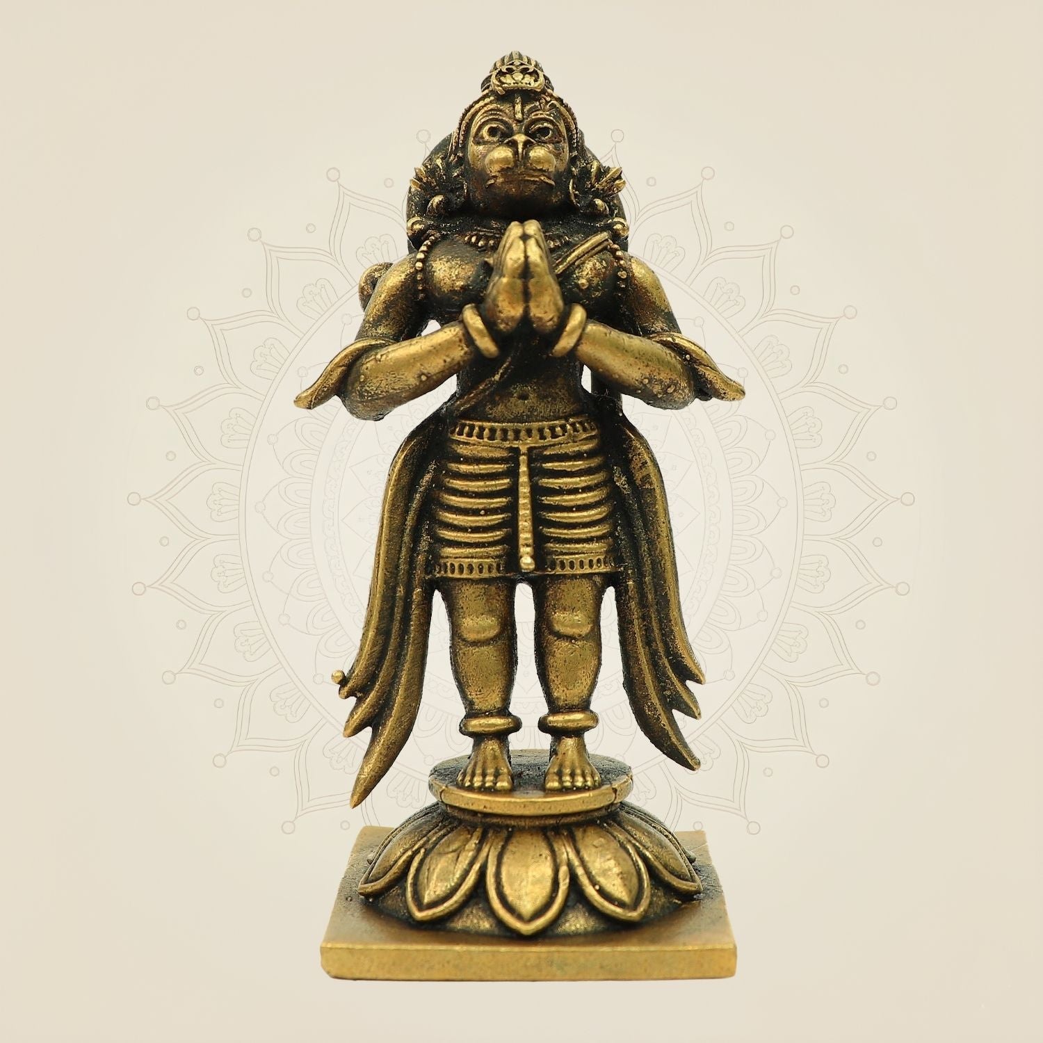 3.5" Bronze Hanuman Idol – Anjali Mudra Pose for Devotional Decor