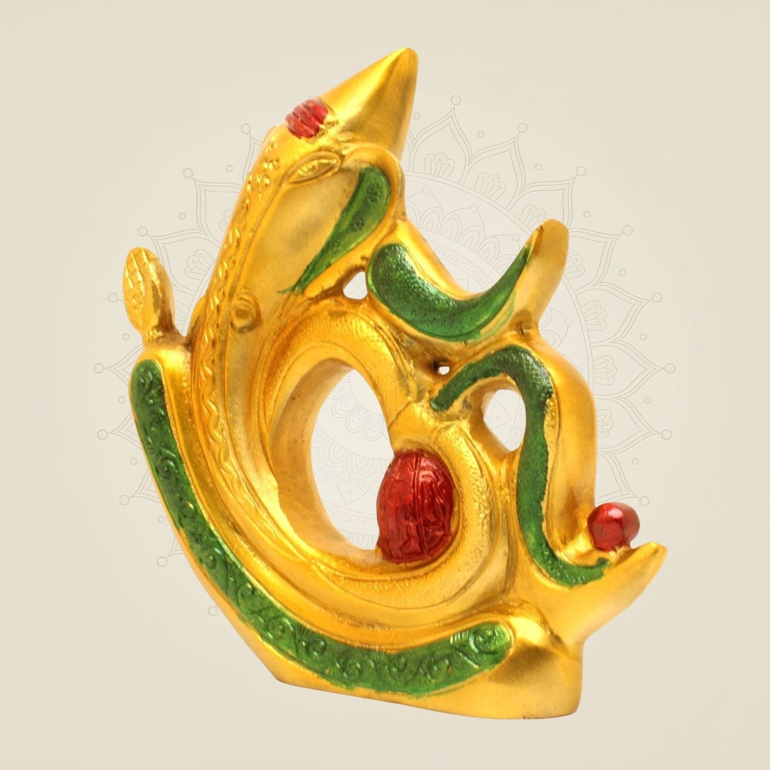 7" Hand-Painted Brass Ganesh Idol – Modern Blessing Statue