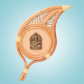 Saraswati Brass Wall Hanging Idol - Handcrafted Leaf Bamboo Frame Design - 21.5"