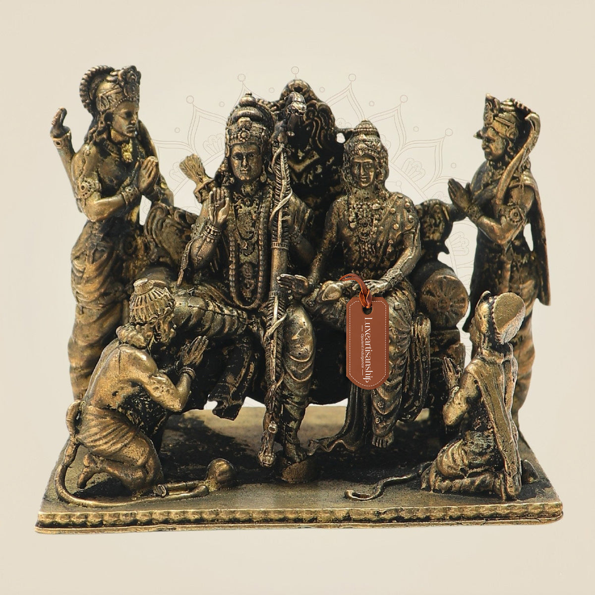 Bronze Ram Darbar with Devotees – Premium Panchaloha Idol Set 2.5"