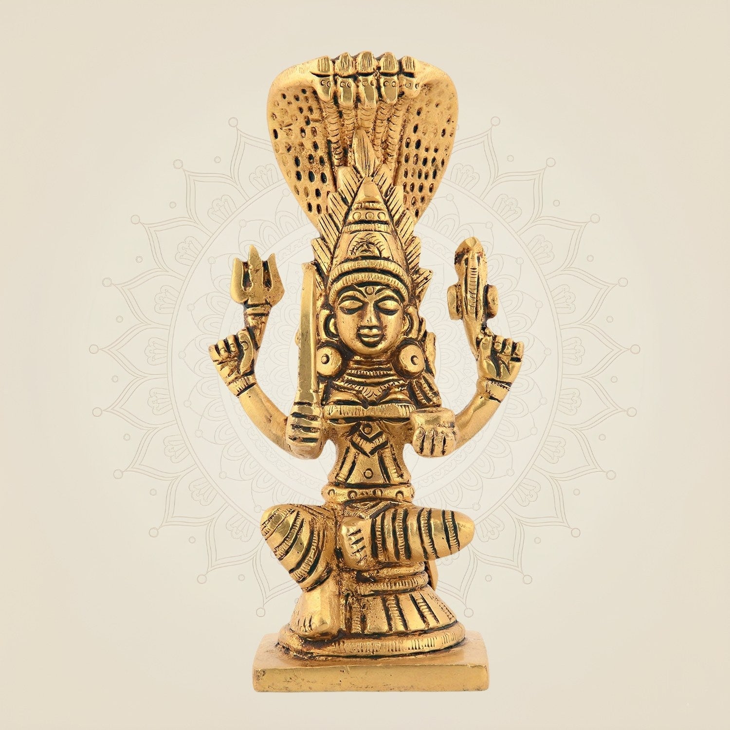 Mariamman Idol 5.25"– Handcrafted South Indian Durga Statue for Home Temple & Good Luck