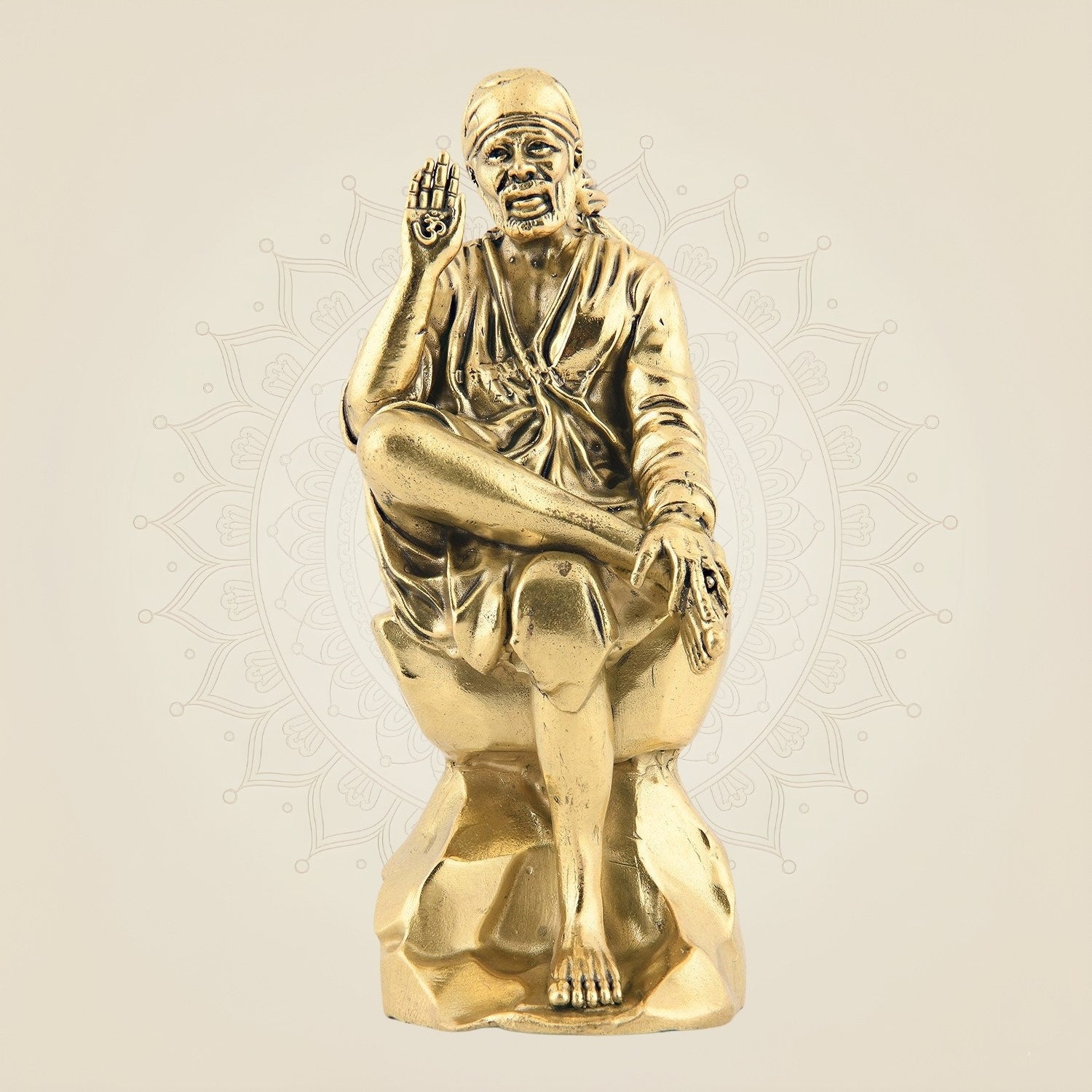 6" Brass Sai Baba Idol – Superfine Handcrafted Murti for Home & Mandir