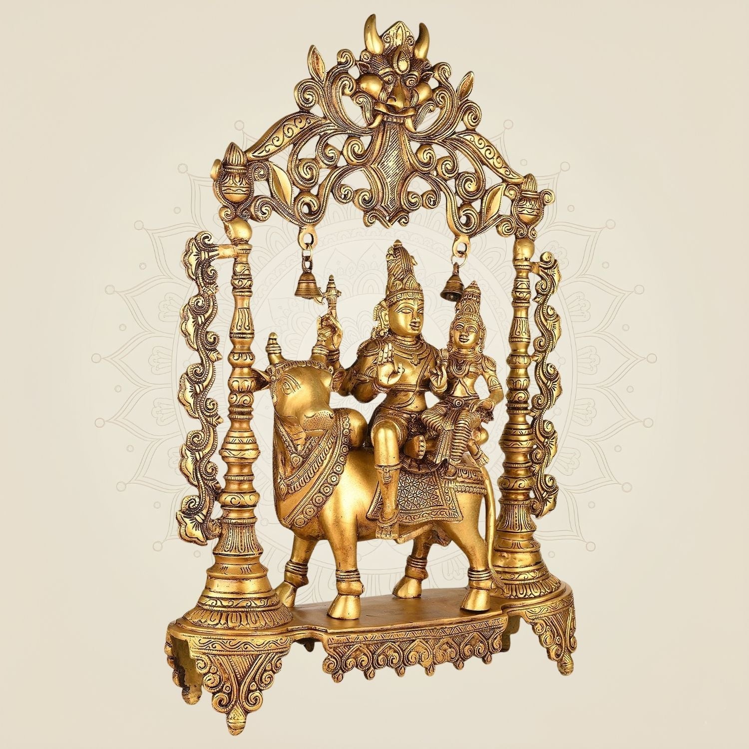 Pure Brass Vishnu Ji with Darbaar Idol – 26" Grand Handcrafted Artistry for Temple