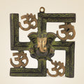 Ganesh Swastik Wall Hanging 8" Artisan– Handcrafted Pure Brass