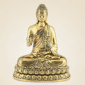 Pure Brass Meditating Buddha Idol – 6.5" Handcrafted Murti
