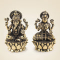Lakshmi Ganesh Brass Idol 3" – Handcrafted Superfine Lightweight Divine Decor