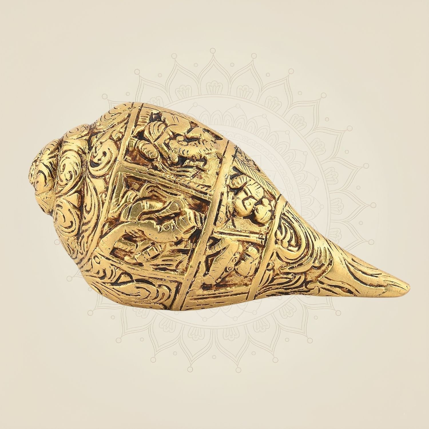 Pure Brass Shankh – 2.5" Handcrafted Pooja Conch for Mandir, Vastu & Spiritual Decor