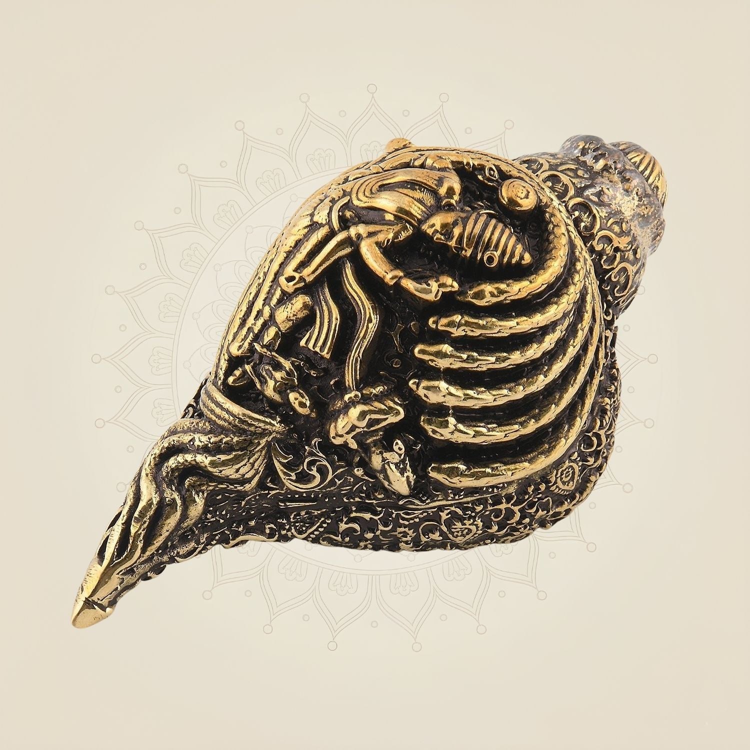 Brass Shankh – 2.25" Lightweight Pooja Conch for Mandir & Spiritual Decor