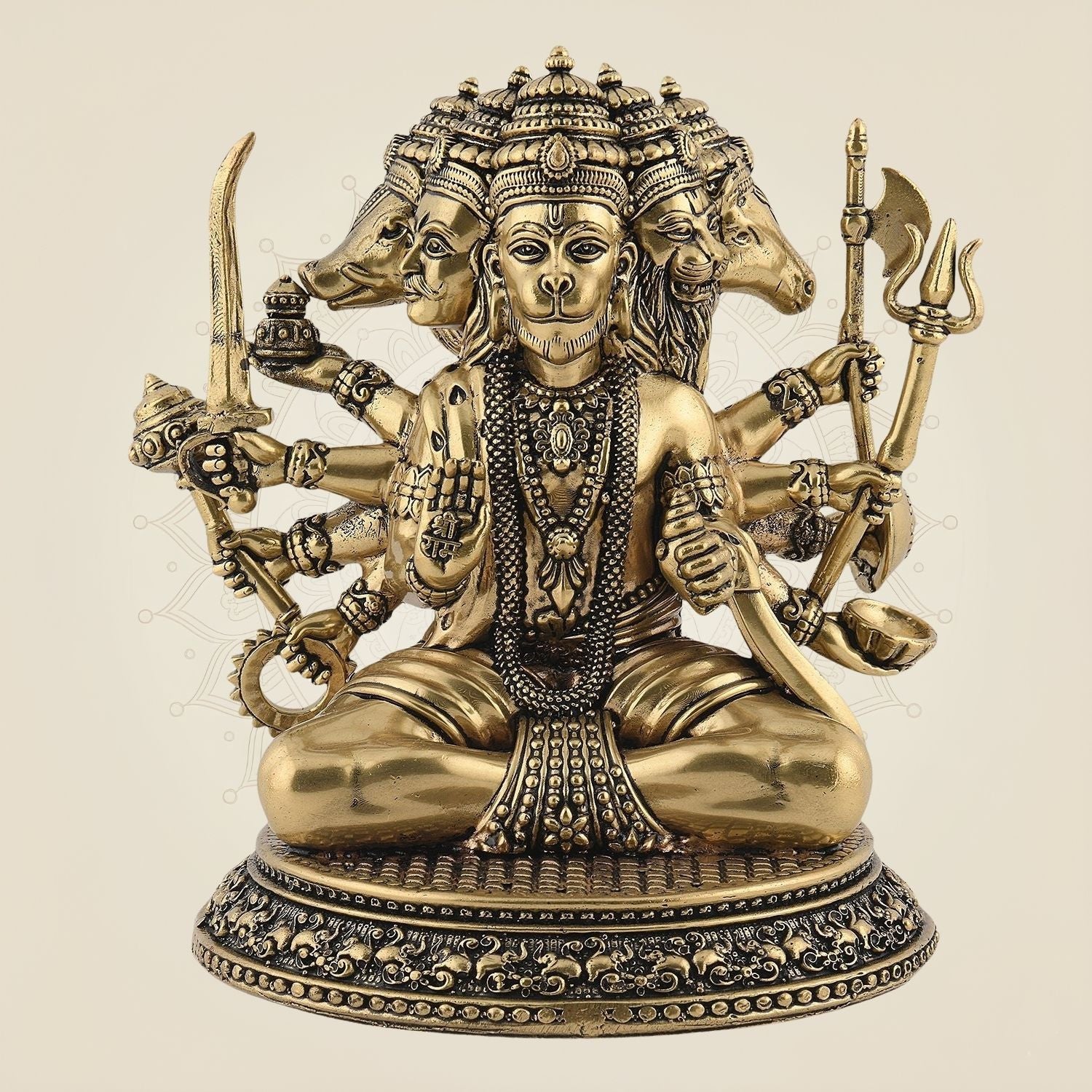 Panchmukhi Hanuman Brass Idol 3" – Handcrafted Superfine Lightweight Statue