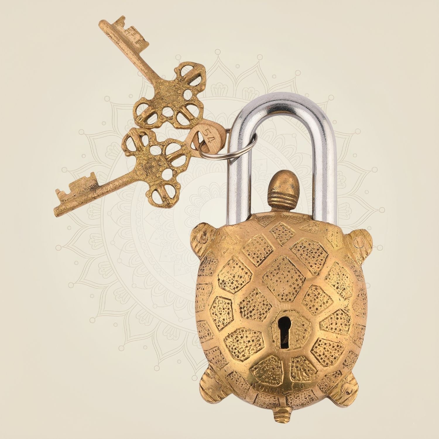 Bring a vintage-style handcrafted lock by getting your hands on Turtle Shape Brass Lock – 2.75"