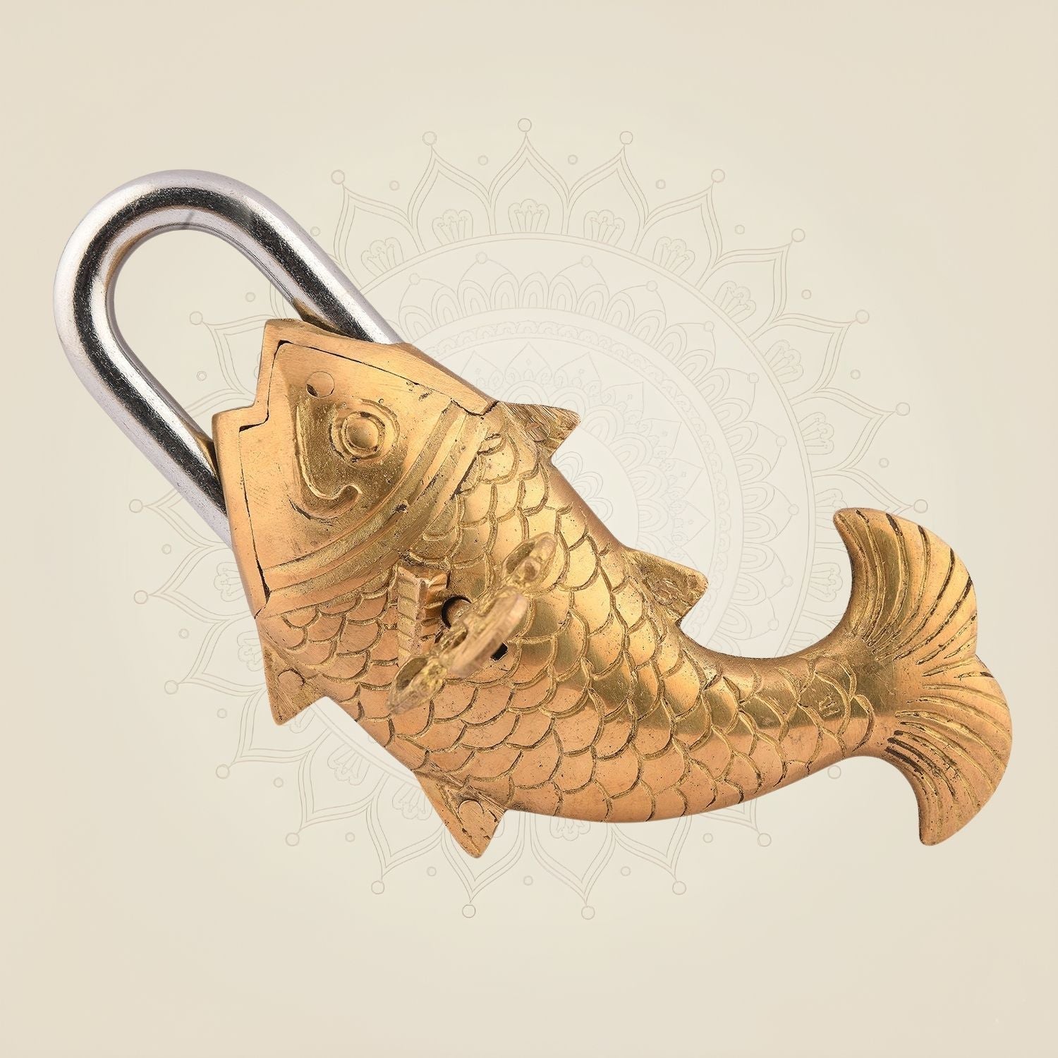 Fish Shape Vintage Brass Lock – 3" Handcrafted Antique Style Padlock