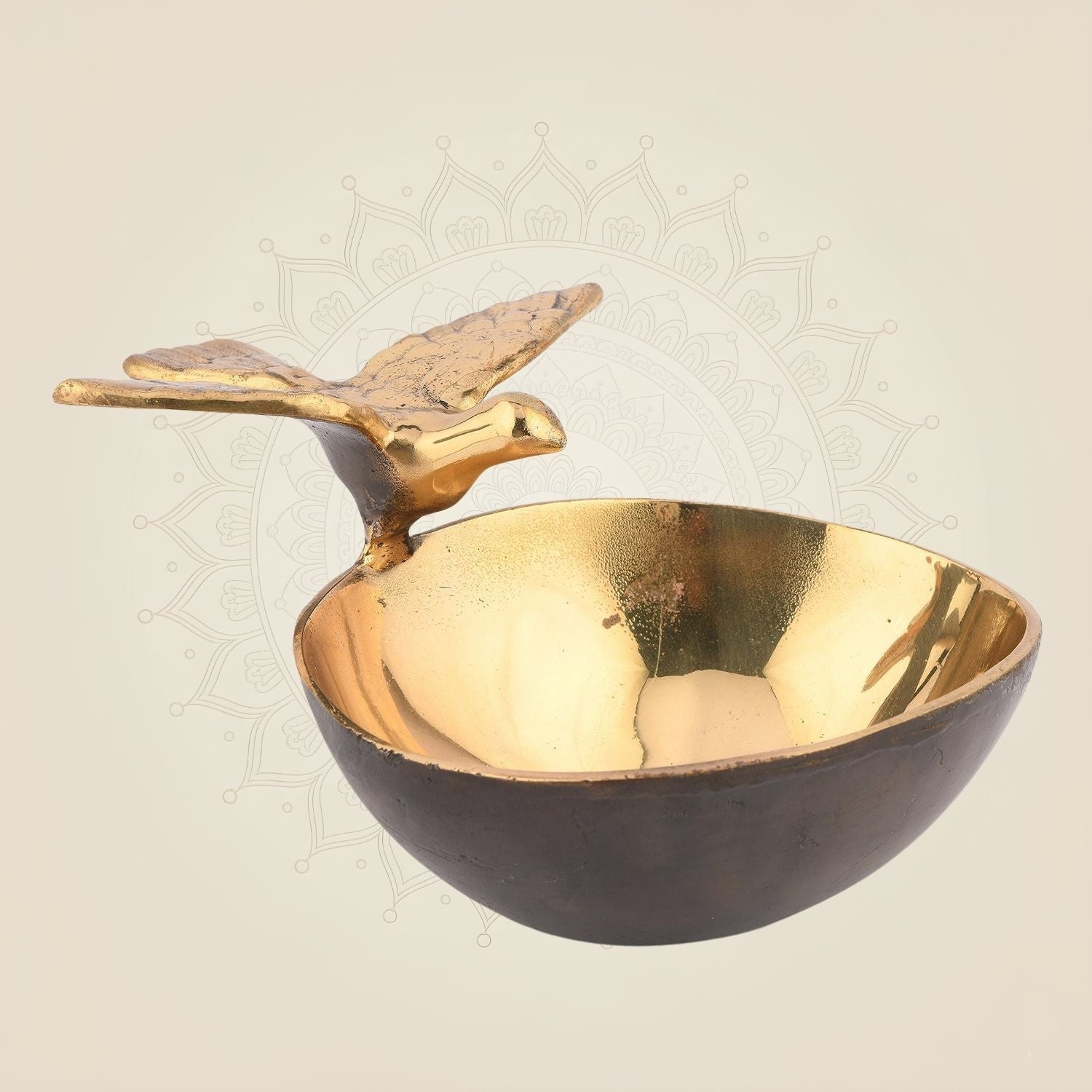 Brass Bird Bowl – 3.5" Handcrafted Decorative Pure Brass Accent for Home & Gifts