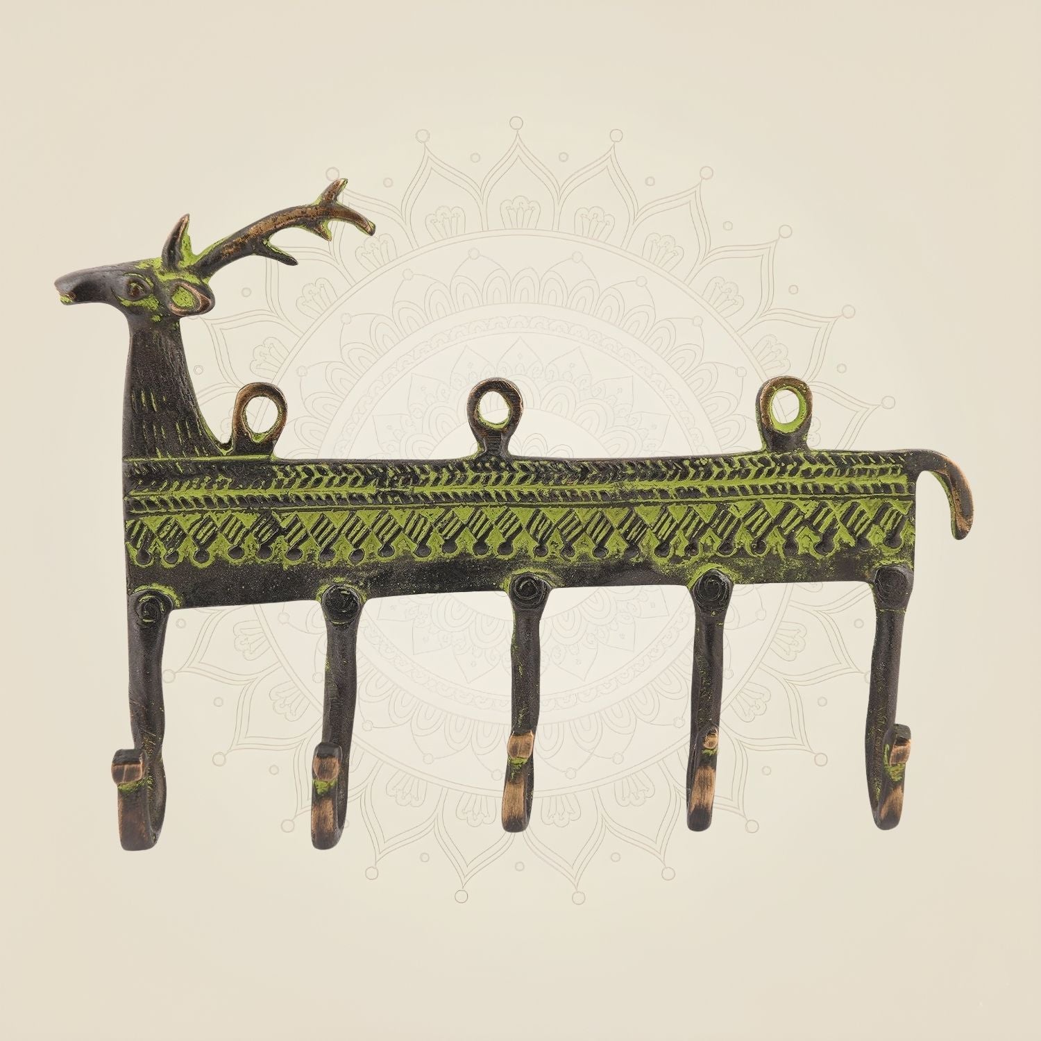 Pure Brass Deer Key Hook Artisan - 5.5"