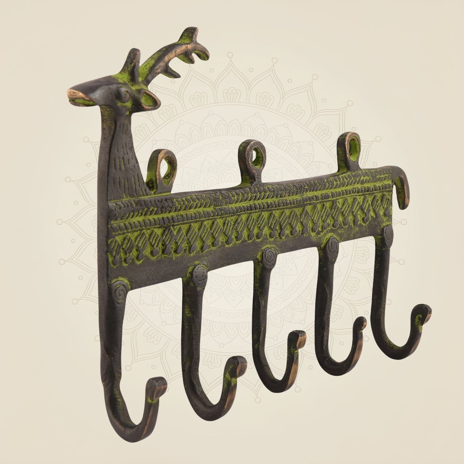 Pure Brass Deer Key Hook Artisan - 5.5"