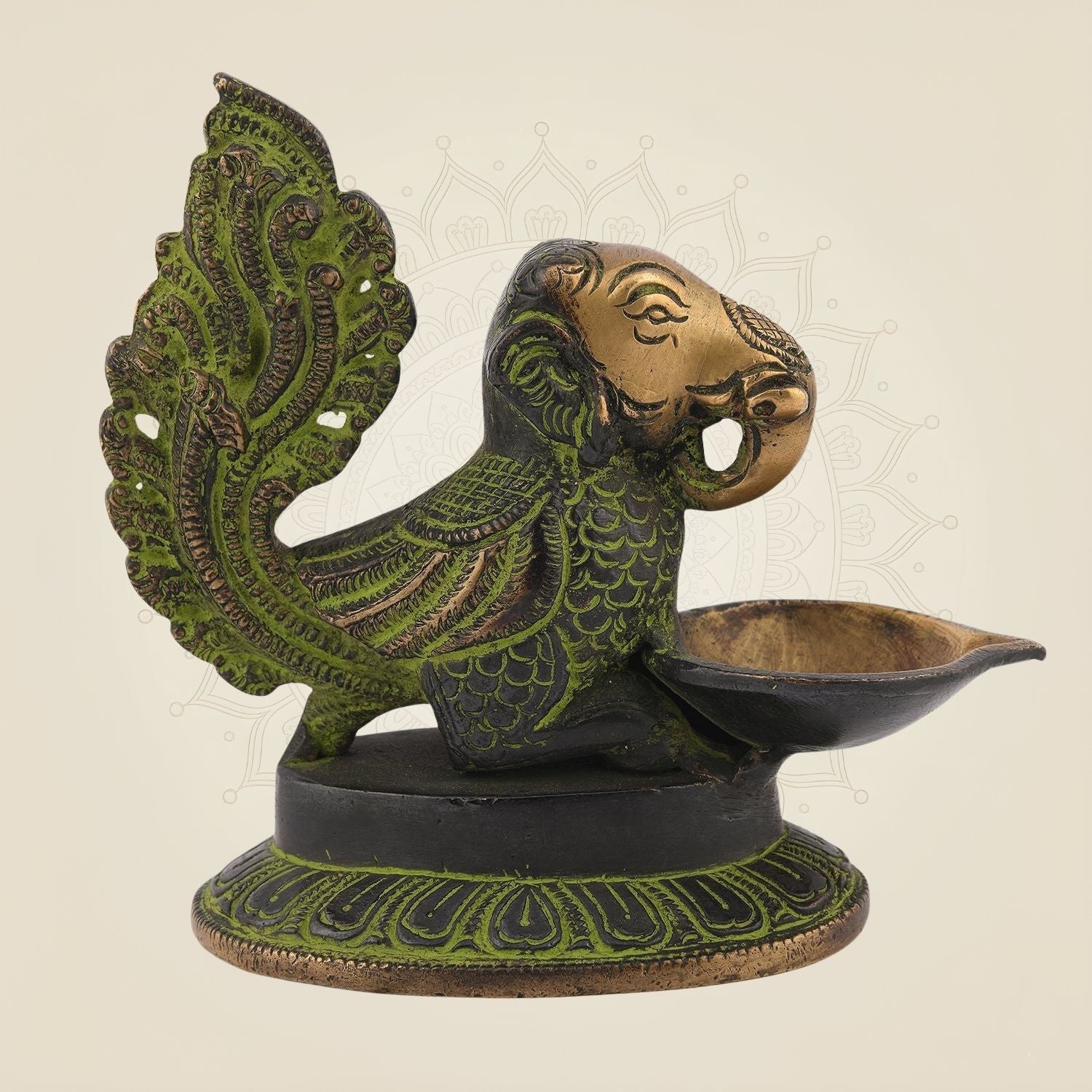 Brass Elephant Oil Lamp – 4.25" Traditional Diya for Pooja, Festive & Decor