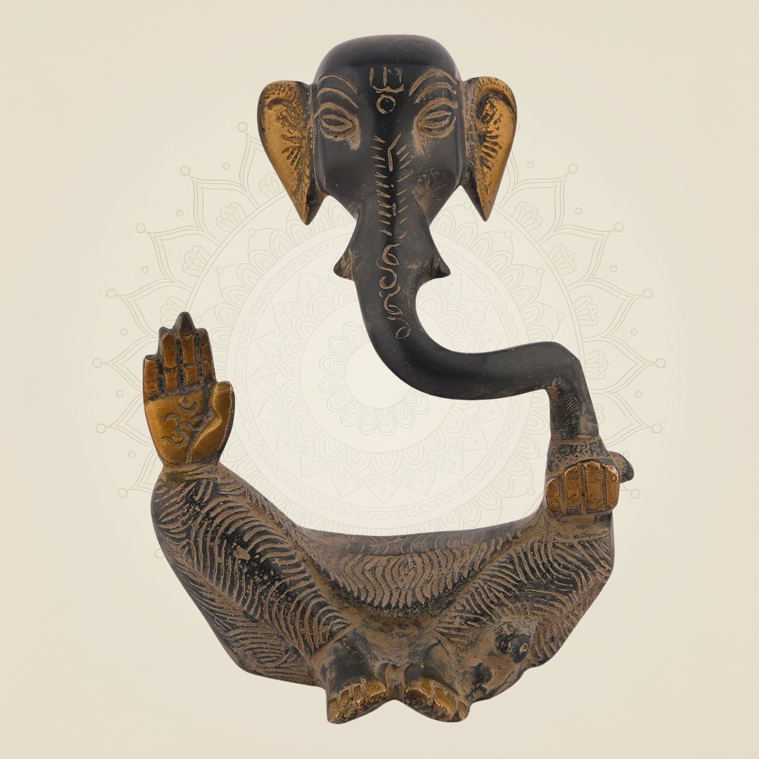 Antique Finish Ganesha Brass Idol – 5.5" Handcrafted Artisan
