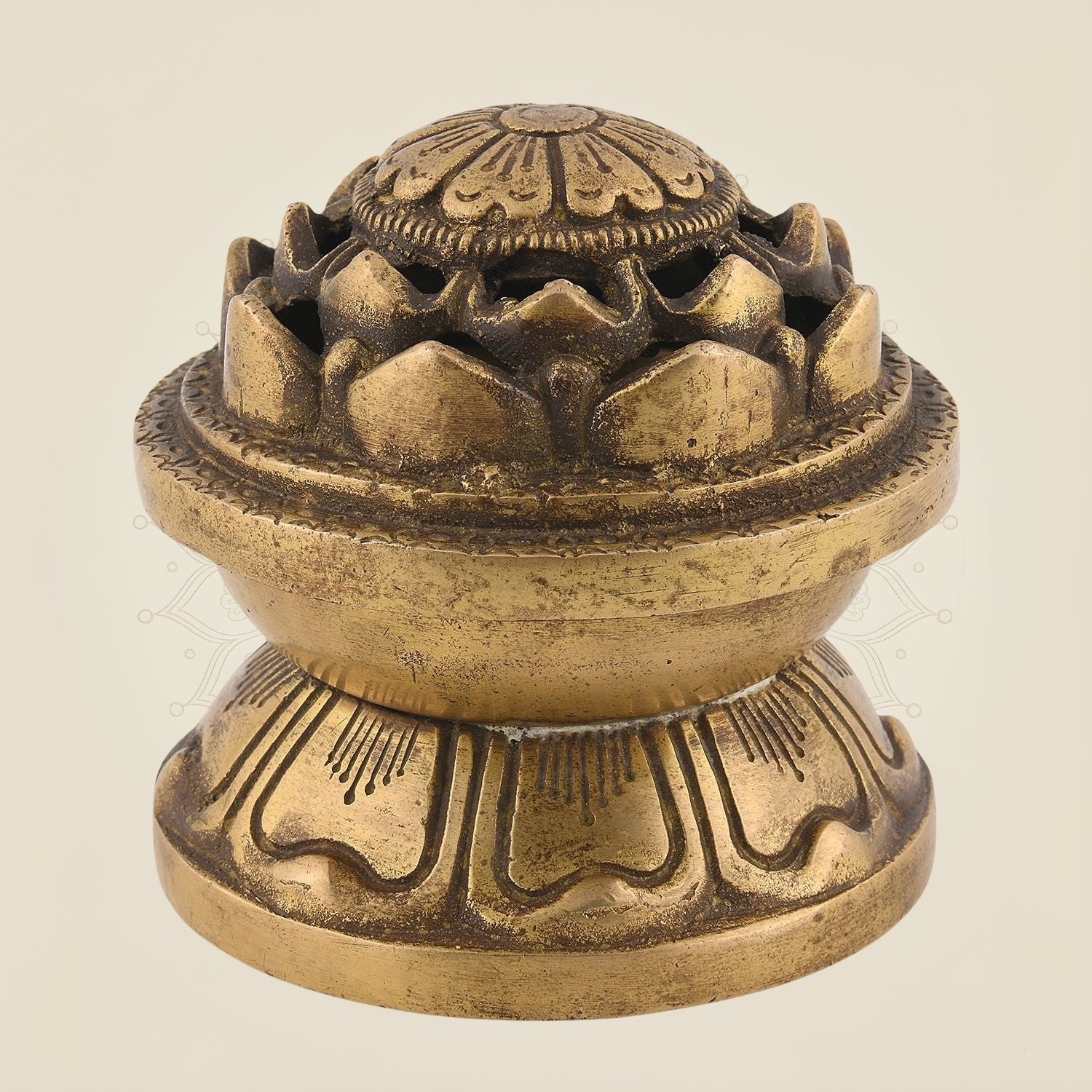 Pure Brass Gugal Dani 3.5''– Handcrafted Loban Burner for Pooja & Air Purification