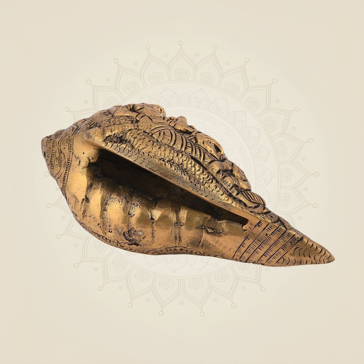 Brass Shankh – 3" Handcrafted Sacred Conch Brass Vastu Decor for Pooja and Auspicious Rituals