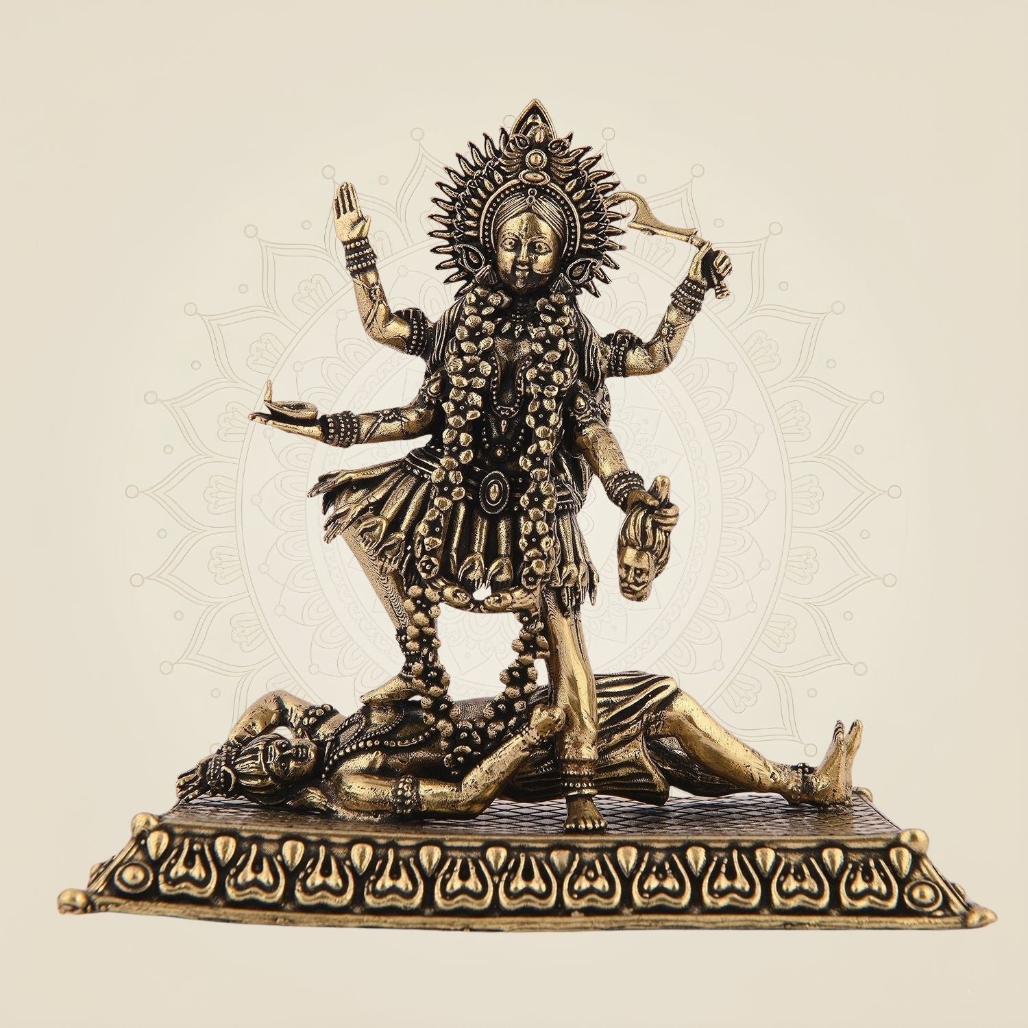 Maa Kaali Pure Brass Artisan - Superfine Lightweight 4.25"